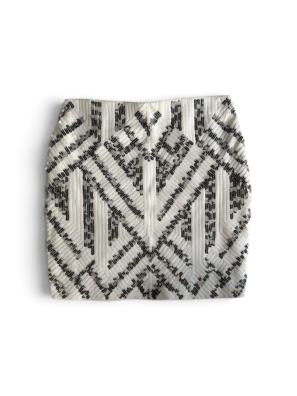 EXPRESS Mini Skirt Women’s Small White Silver Sequin Festival Boho Flapper 20’s